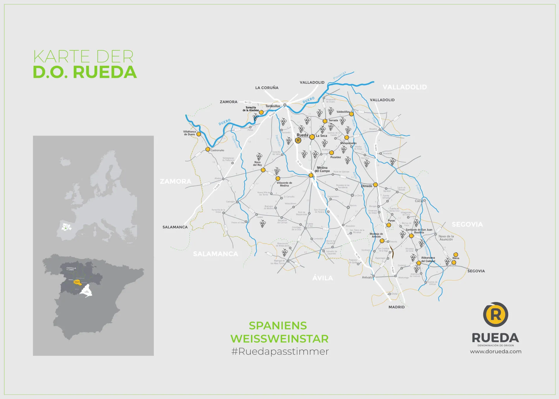 eine Map der Weinregion Rueda