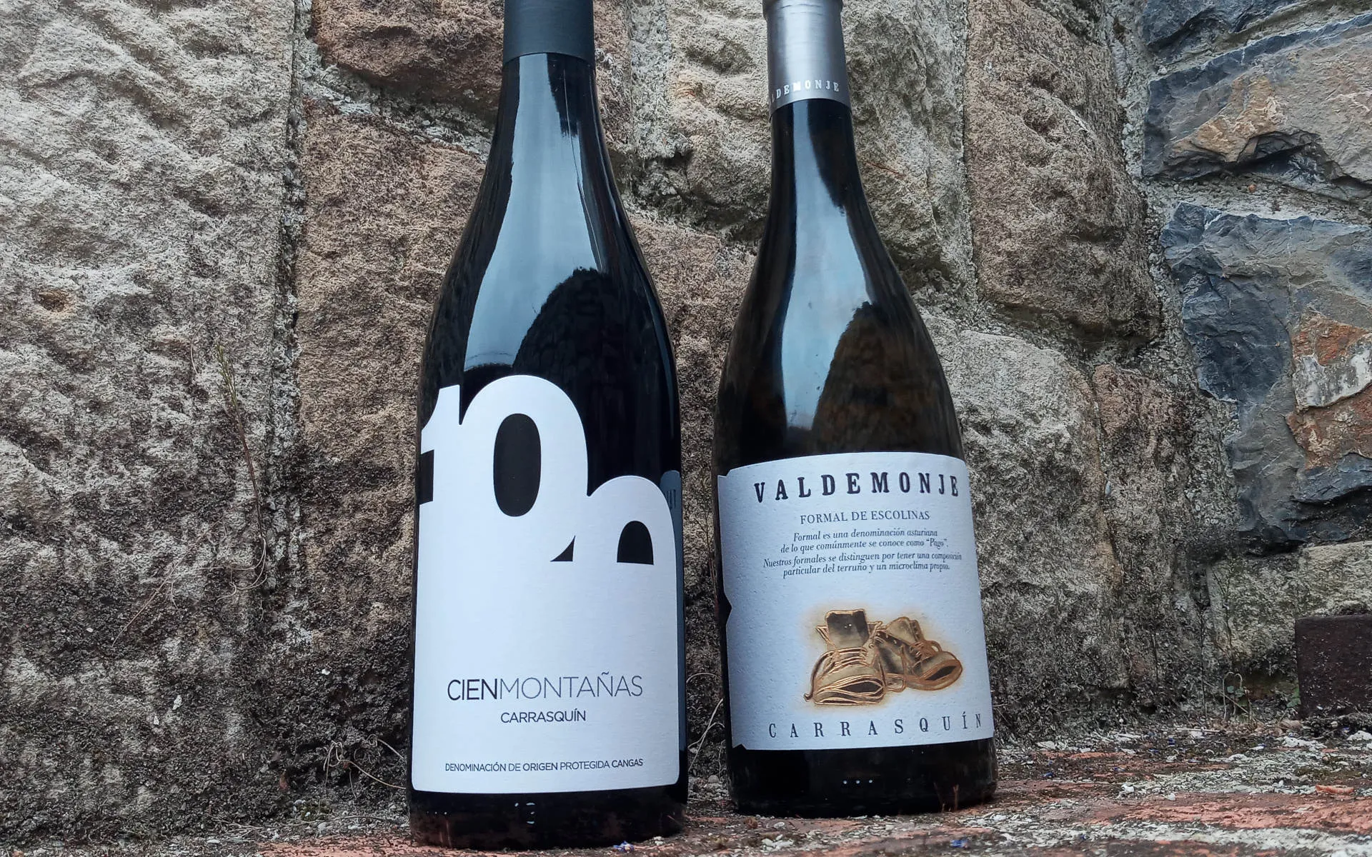 Zwei Weine aus der asturischen Rebsorte Carrasquin