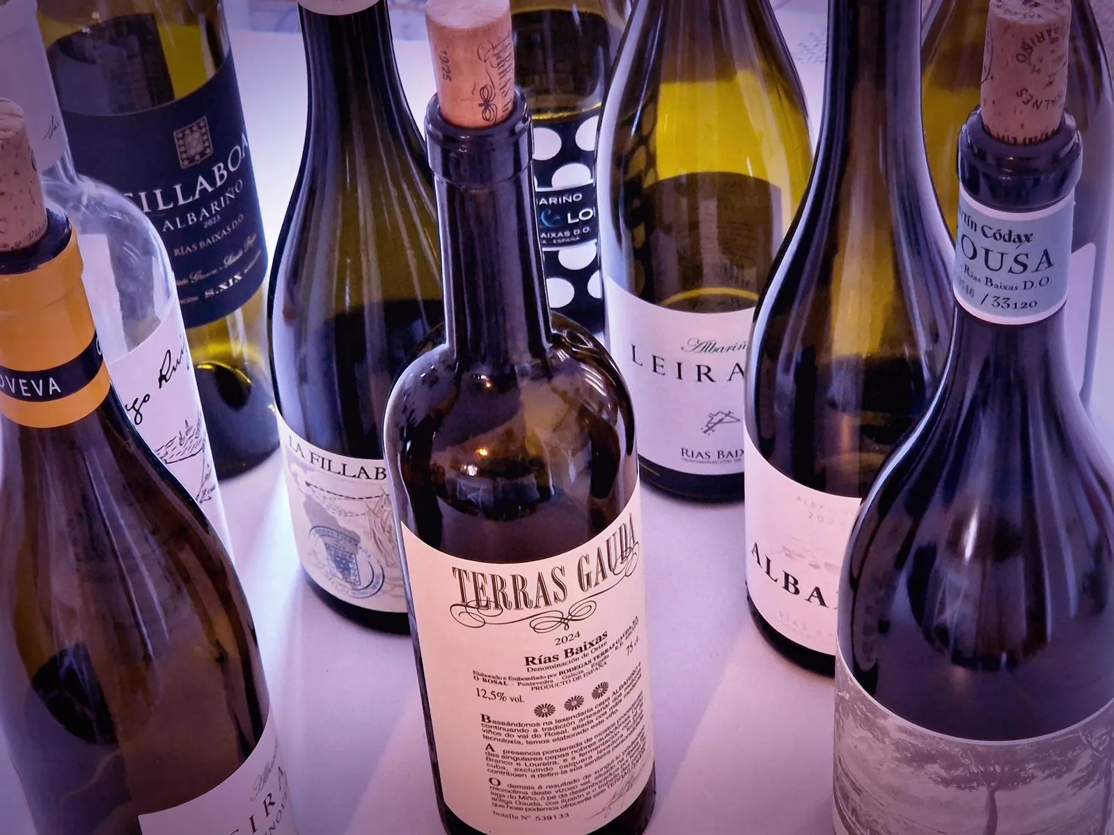 Verschiedene Etiketten von Weinflaschen