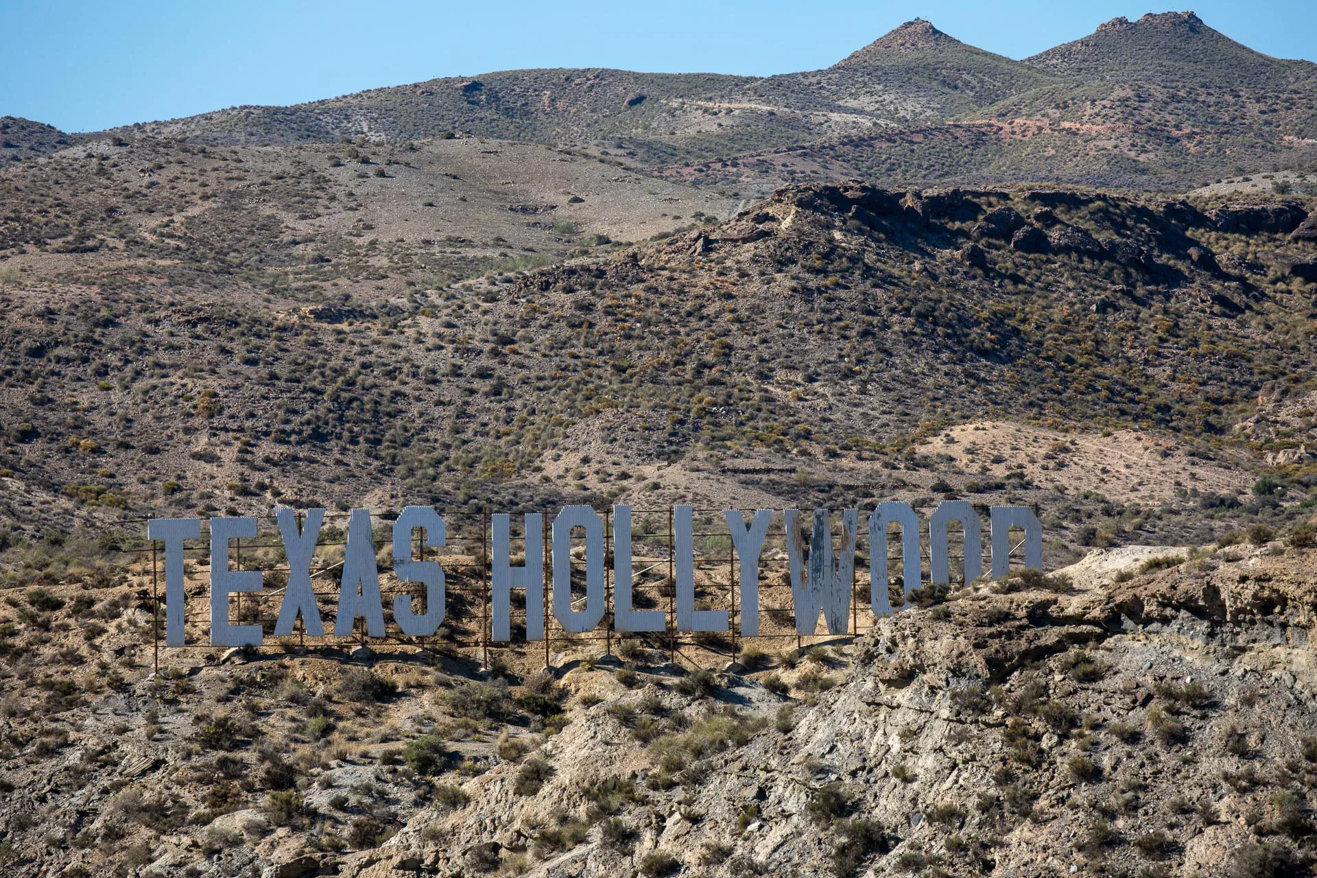Schriftzug in den Bergen, Texas, Hollywood