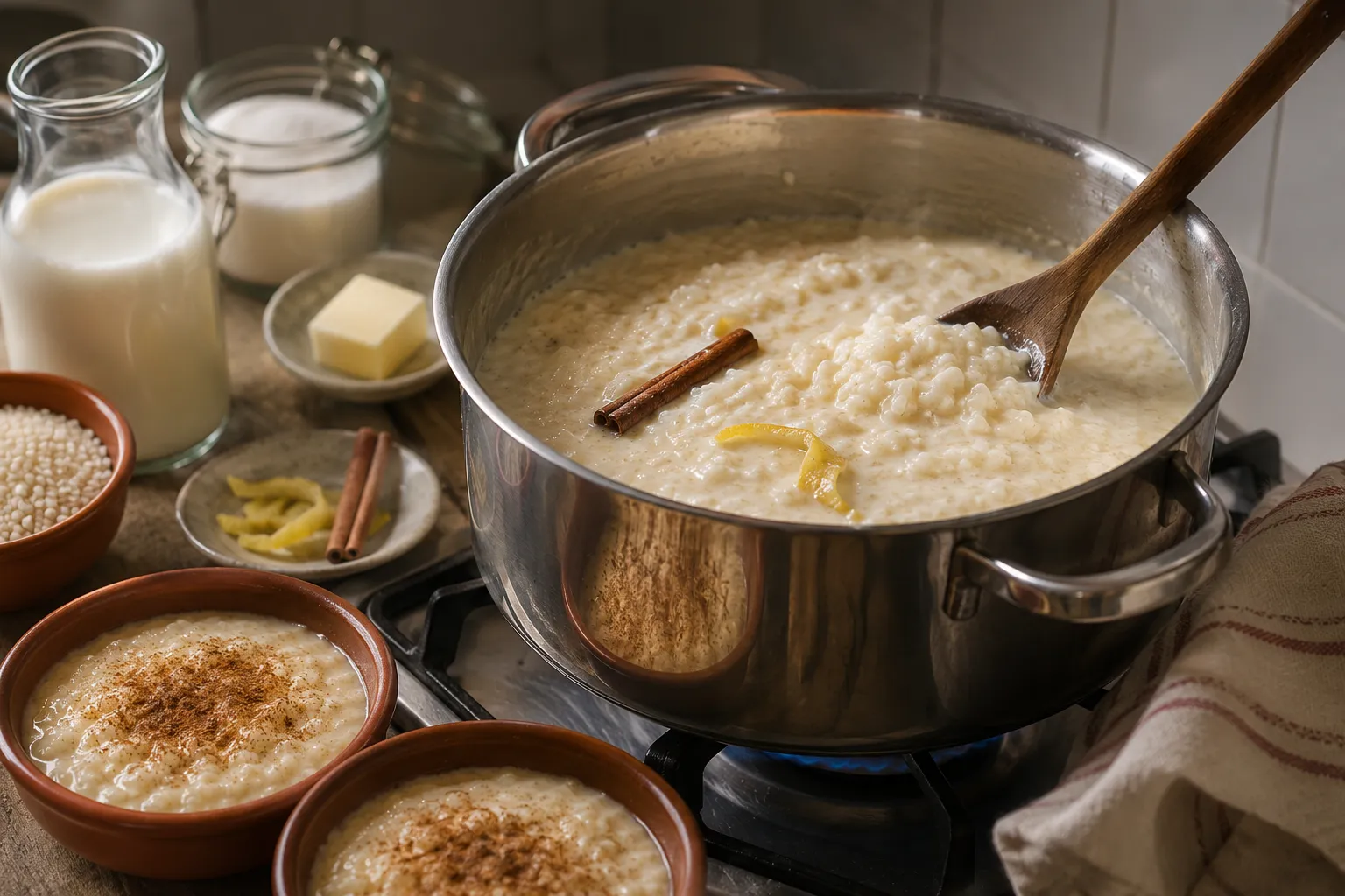 Arroz con Leche Rezept: Asturischer Milchreis mit Zimt und Zitrone