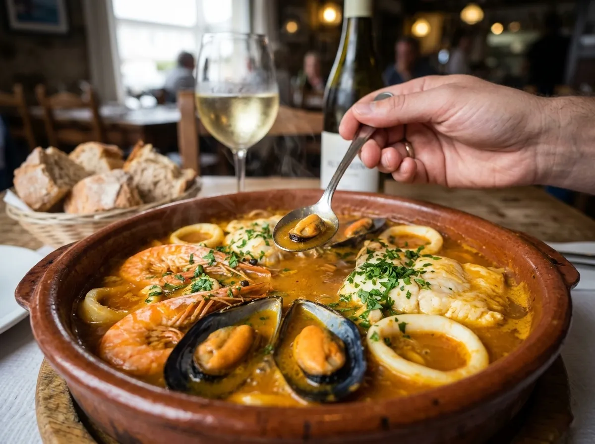 Zarzuela de Mariscos Rezept: Katalanischer Meeresfrüchte-Eintopf mit Safran