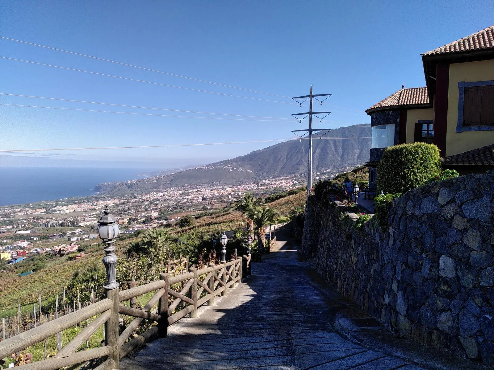 Blick vom Weingut Suertes del Marques auf den Atlantik.