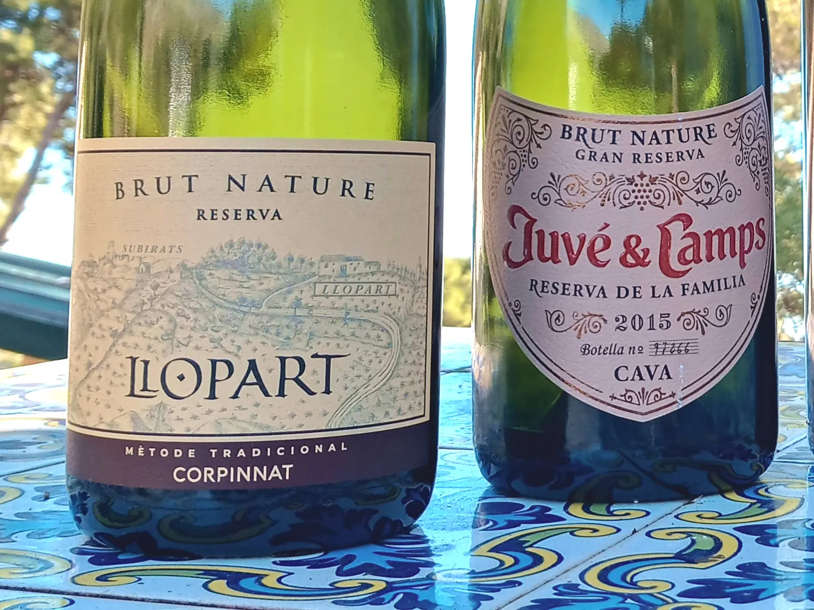 zwei Flaschen Schaumwein