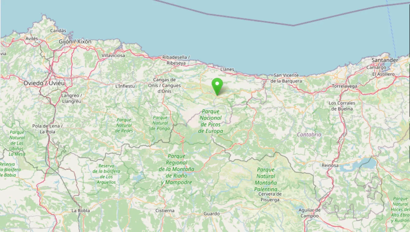 Ein Kartenausschnitt mit Cabrales