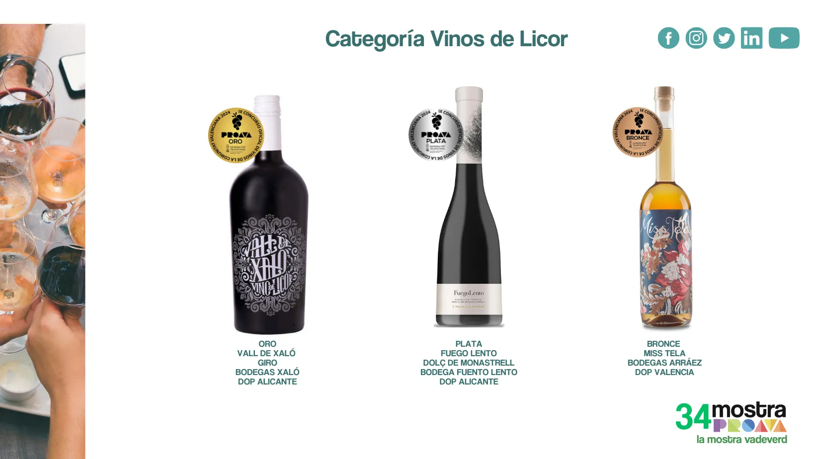 Weinflaschen der Weine, die in der Kategorie Likörweine gewonnen haben in der Comunidad Valencia